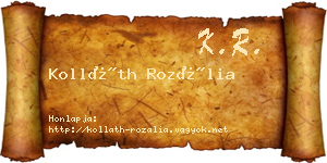 Kolláth Rozália névjegykártya