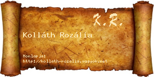 Kolláth Rozália névjegykártya
